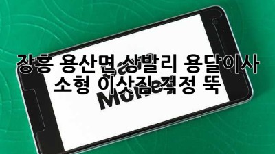 장흥 용산면 상발리 용달이사: 소형 이삿짐, 걱정 뚝!