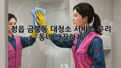 정읍 금붕동 대청소 서비스🧹✨: 우리 동네 깨끗하게!